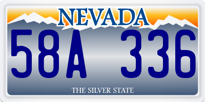 NV license plate 58A336