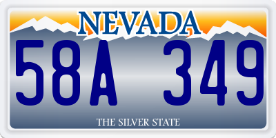 NV license plate 58A349