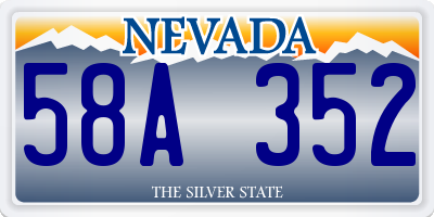 NV license plate 58A352