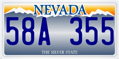 NV license plate 58A355