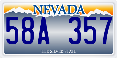 NV license plate 58A357
