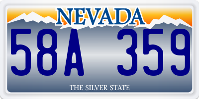 NV license plate 58A359