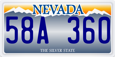 NV license plate 58A360