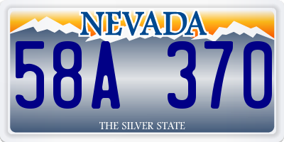 NV license plate 58A370