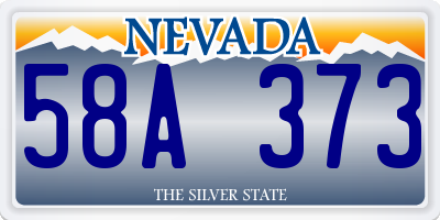 NV license plate 58A373