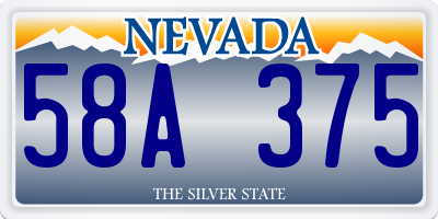 NV license plate 58A375