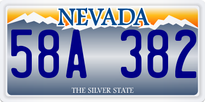 NV license plate 58A382