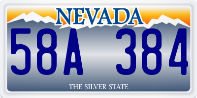 NV license plate 58A384