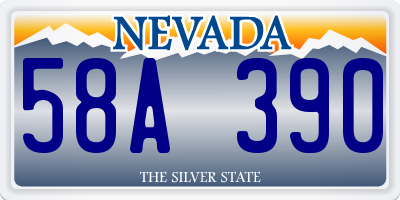 NV license plate 58A390