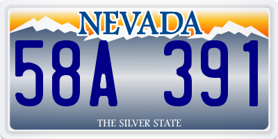 NV license plate 58A391