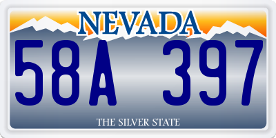 NV license plate 58A397