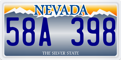 NV license plate 58A398