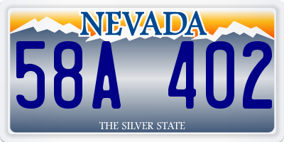 NV license plate 58A402