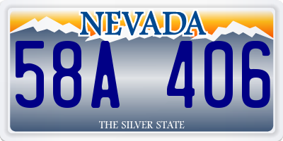 NV license plate 58A406