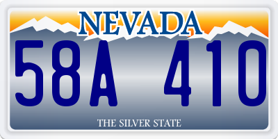 NV license plate 58A410