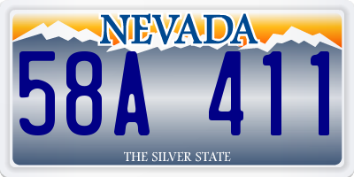 NV license plate 58A411