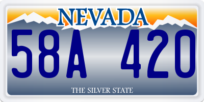 NV license plate 58A420