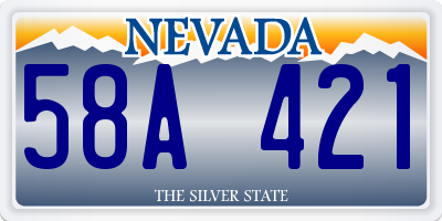 NV license plate 58A421