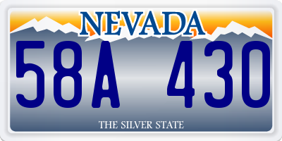 NV license plate 58A430