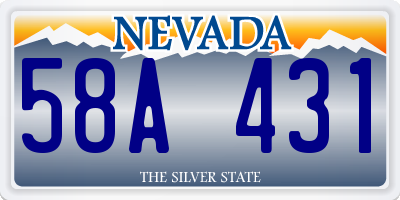NV license plate 58A431