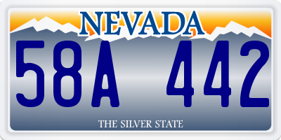 NV license plate 58A442