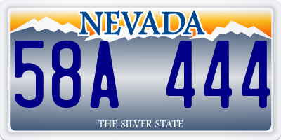 NV license plate 58A444