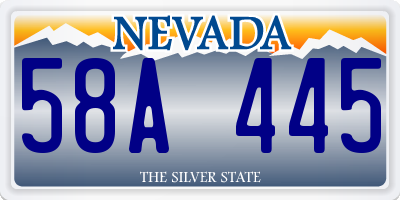 NV license plate 58A445