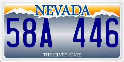 NV license plate 58A446