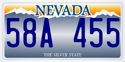 NV license plate 58A455
