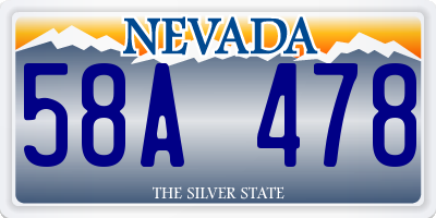NV license plate 58A478