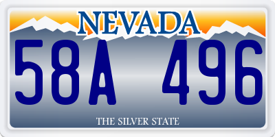 NV license plate 58A496