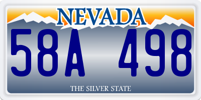 NV license plate 58A498