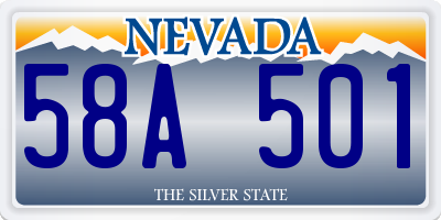 NV license plate 58A501