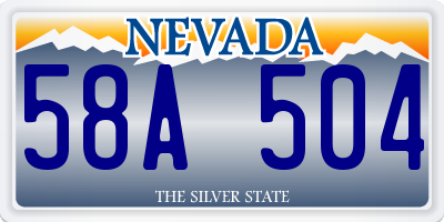 NV license plate 58A504