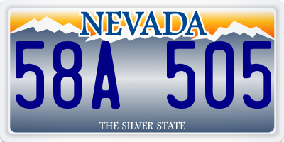 NV license plate 58A505
