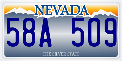 NV license plate 58A509