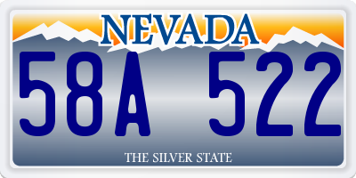 NV license plate 58A522