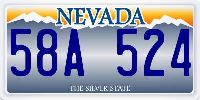 NV license plate 58A524