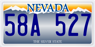 NV license plate 58A527