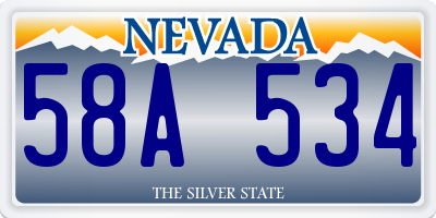 NV license plate 58A534
