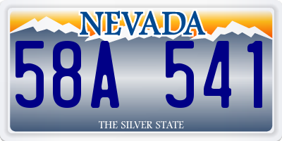 NV license plate 58A541