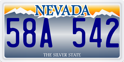 NV license plate 58A542