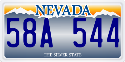 NV license plate 58A544