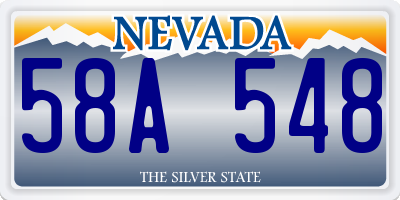 NV license plate 58A548