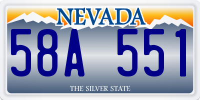 NV license plate 58A551