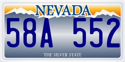 NV license plate 58A552