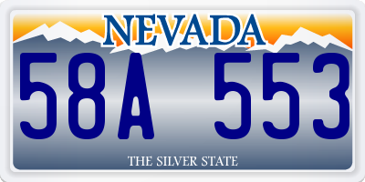 NV license plate 58A553