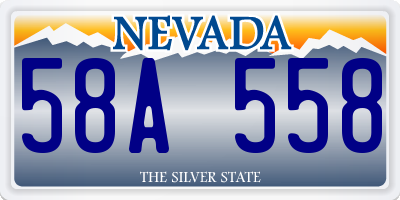 NV license plate 58A558