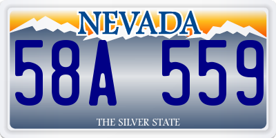 NV license plate 58A559