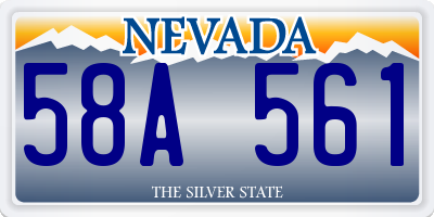 NV license plate 58A561